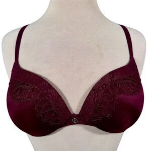 Victoria’s Secret Women's “Very Sexy” Push-Up Bra Burgundy Size 32D Y2K